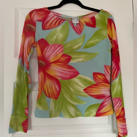 Cavalli Jeans Tops - Vintage Cavalli Jeans Floral Long sleeve Top, Size 14/large